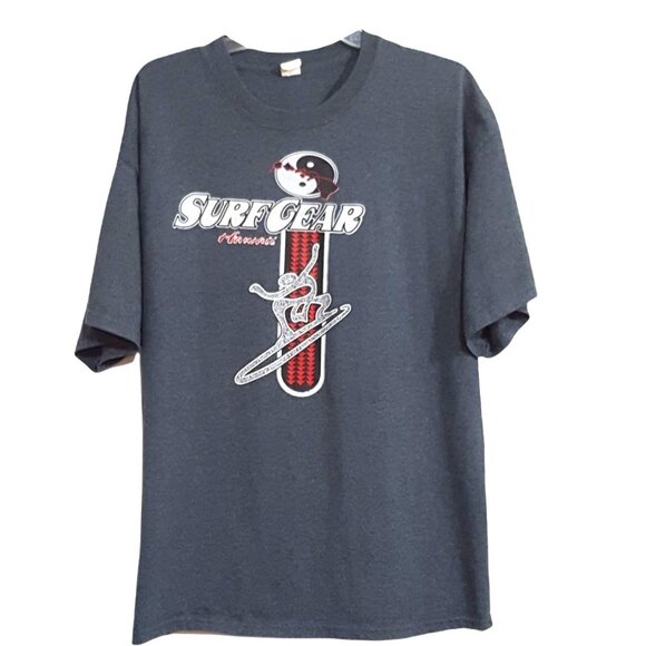 Surf Gear Hawaii Men's Vintage Early 2000 Gray T-shirt USA XL - Picture 1 of 8